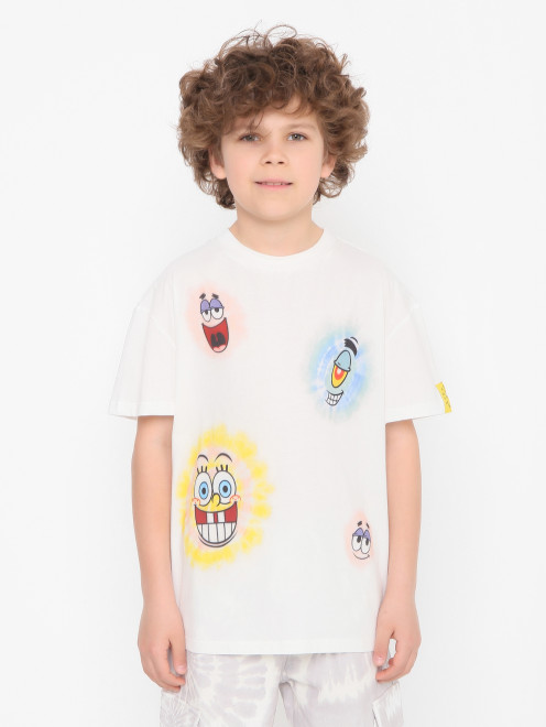 Футболка из хлопка с принтом Stella McCartney kids - МодельВерхНиз