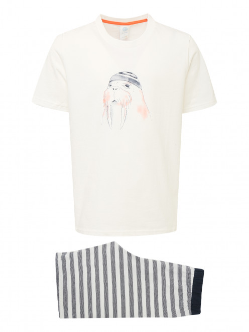 Пижама: футболка и шорты из хлопка Sanetta - Общий вид