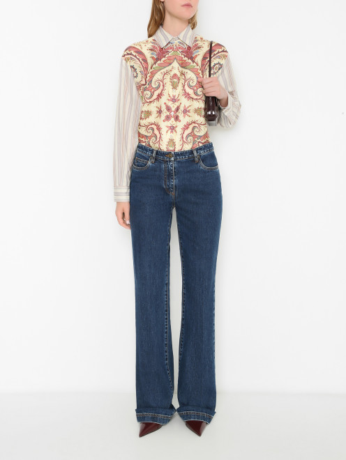 Джинсы прямые из хлопка Etro - МодельОбщийВид