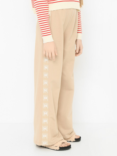 Хлопковые брюки на резинке Elisabetta Franchi - МодельВерхНиз