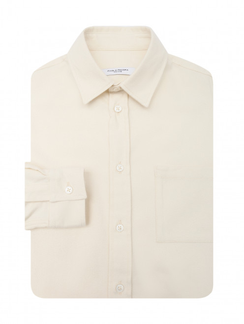 Однотонная рубашка с накладным карманом Paolo Pecora - Общий вид