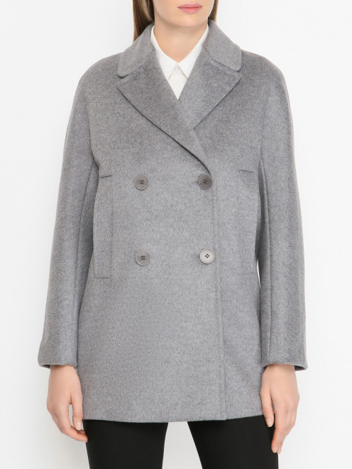 Двубортное полупальто из шерсти  Max Mara - МодельВерхНиз