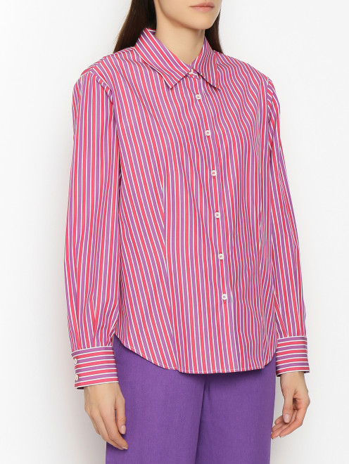 Рубашка из хлопка с узором полоска Luisa Spagnoli - МодельВерхНиз