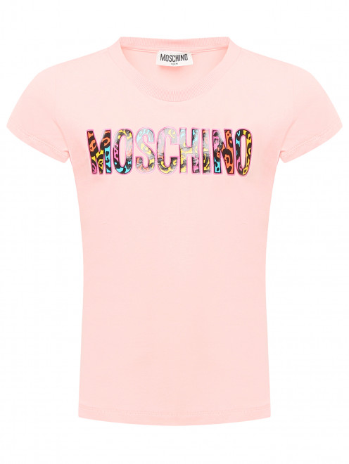 Хлопковая футболка с принтом Moschino - Общий вид