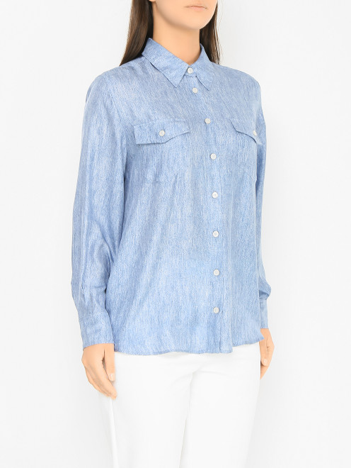 Блуза из шелка с нагрудными карманами Marina Rinaldi - МодельВерхНиз
