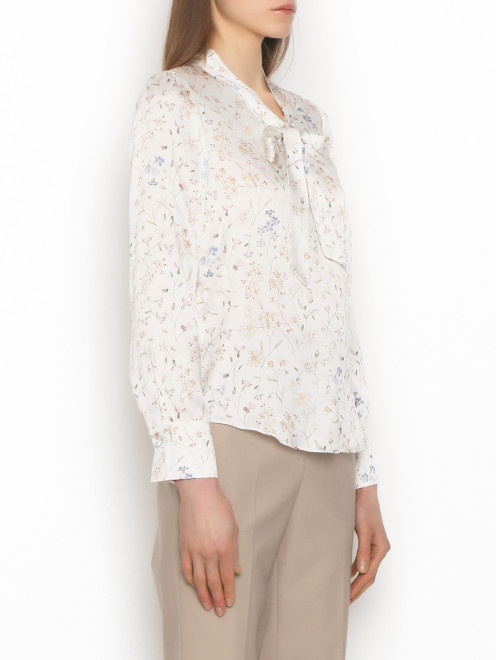Блузка из шелка с цветочным узором Ellassay - МодельВерхНиз