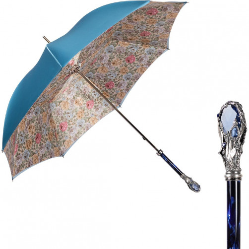 Зонт-трость Pasotti Roselline Swarovski Blu Fiore Pasotti - Общий вид