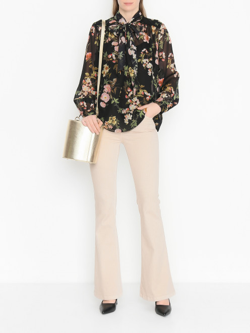 Блузка из шелка с цветами Luisa Spagnoli - МодельОбщийВид