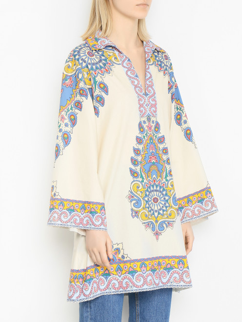 Хлопковая туника с узором Etro - МодельВерхНиз