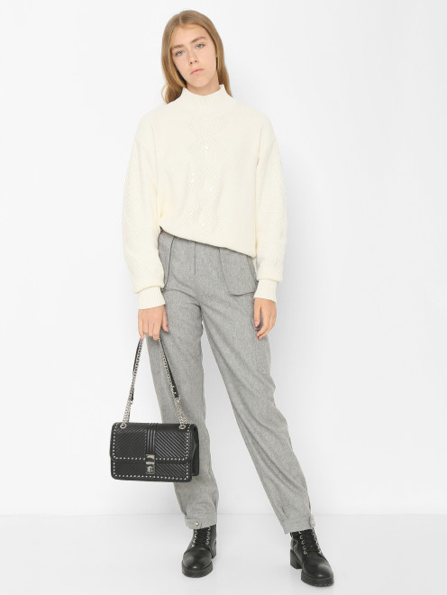 Брюки из смешанной шерсти с карманами Ermanno Scervino Junior - МодельОбщийВид