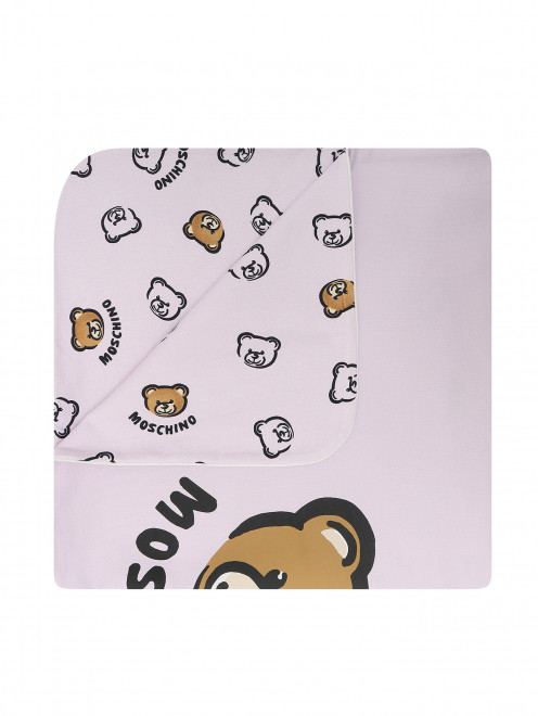Одеяло из хлопка с принтом Moschino - Общий вид