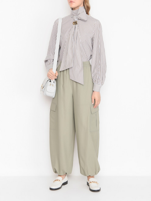 Блуза из хлопка в полоску Max Mara - МодельОбщийВид