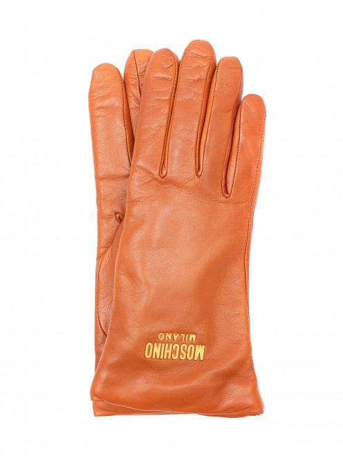 Перчатки из кожи с логотипом Moschino - Общий вид
