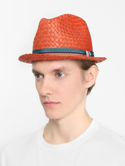 Плетеная шляпа из соломы Paul Smith - МодельОбщийВид
