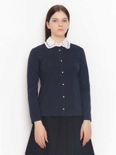 Трикотажная блуза с вышивкой Ella B - МодельВерхНиз