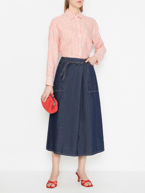 Юбка из денима с разрезами Weekend Max Mara - МодельОбщийВид