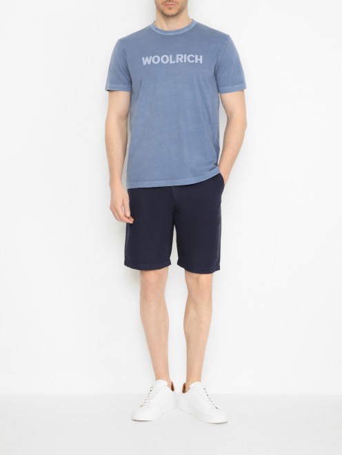 Футболка из хлопка с логотипом Woolrich - МодельОбщийВид