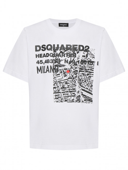 Футболка из хлопка с принтом Dsquared2 - Общий вид