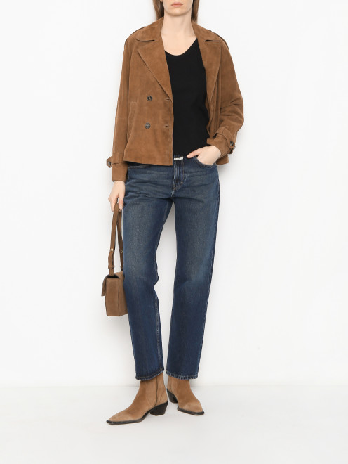Базовая майка в рубчик из хлопка Weekend Max Mara - МодельОбщийВид