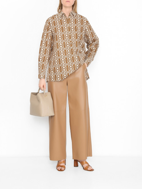 Широкие брюки из экокожи Max Mara - МодельОбщийВид