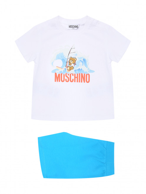 Костюм из хлопка (футболка, шорты) Moschino - Общий вид