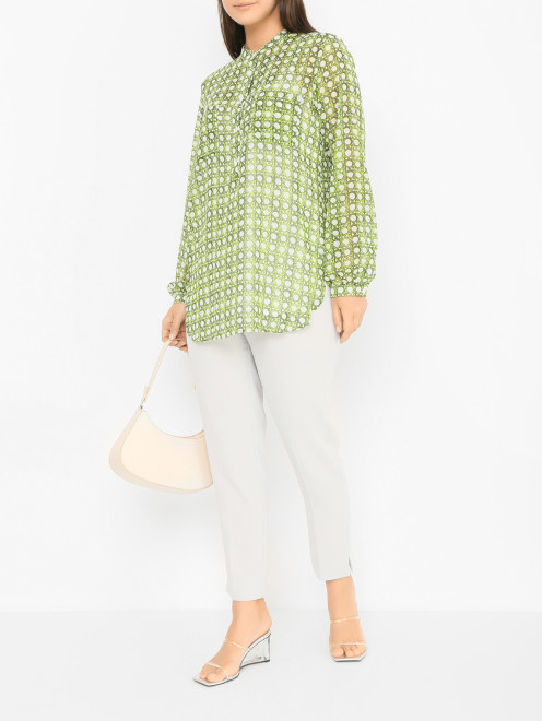 Блуза с узором и нагрудным карманом Marina Rinaldi - МодельОбщийВид