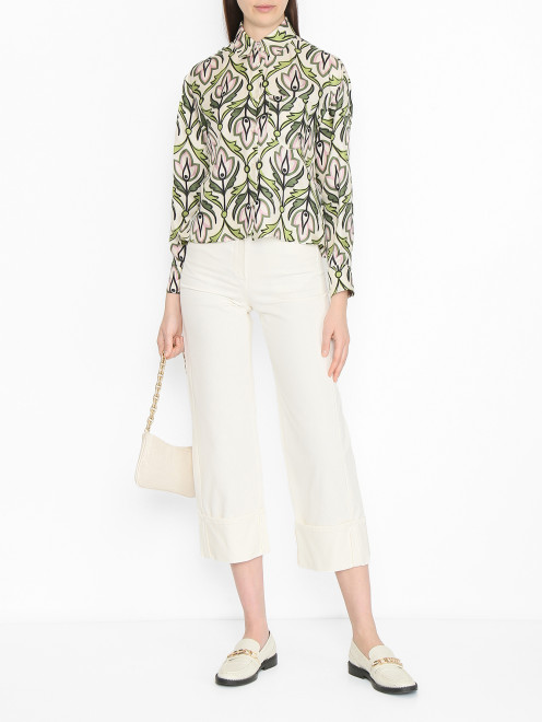 Однотонные джинсы из хлопка Max Mara - МодельОбщийВид
