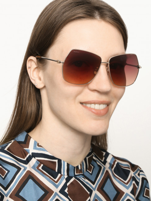 Солнцезащитные очки в оправе из металла Max Mara - МодельОбщийВид