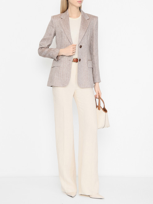 Приталенный жакет из льна Max Mara - МодельОбщийВид