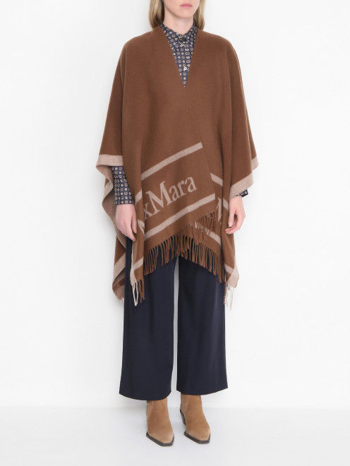Пончо из шерсти с логотипом Max Mara - МодельВерхНиз