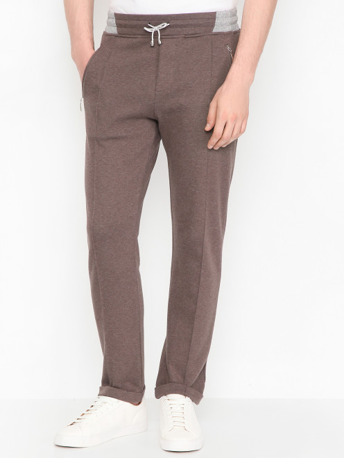 Брюки на резинке из хлопка Doriani Cashmere - МодельВерхНиз