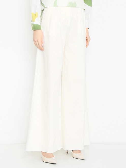 Брюки с защипами из хлопка Max Mara - МодельВерхНиз