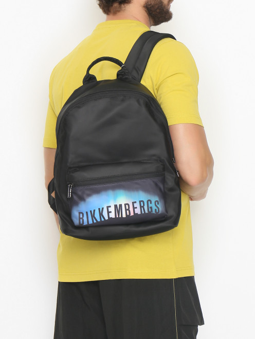 Рюкзак из текстиля с узором Bikkembergs - МодельВерхНиз