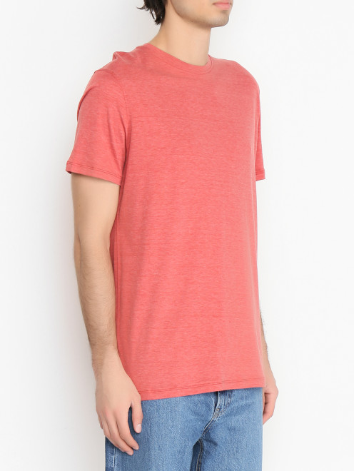 Однотонная футболка из шелка и хлопка Isaia - МодельВерхНиз
