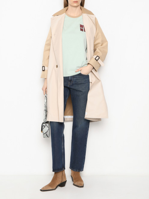 Футболка из хлопка с логотипом Weekend Max Mara - МодельОбщийВид