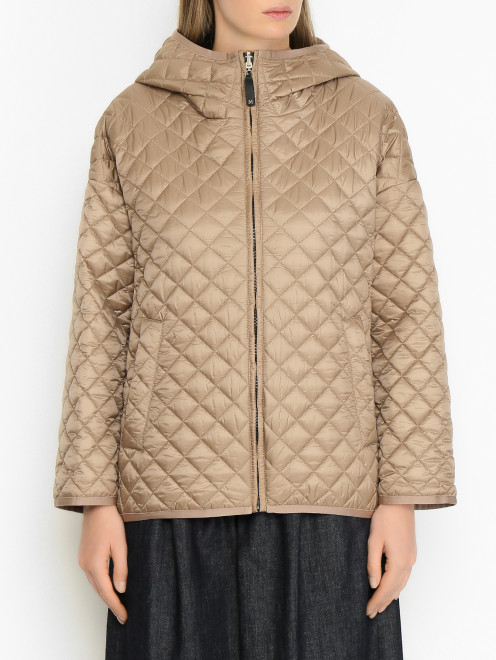 Стеганая куртка с капюшоном Max Mara - МодельВерхНиз