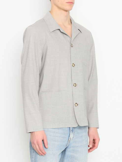 Рубашка из шерсти с накладными карманами Altea - МодельВерхНиз