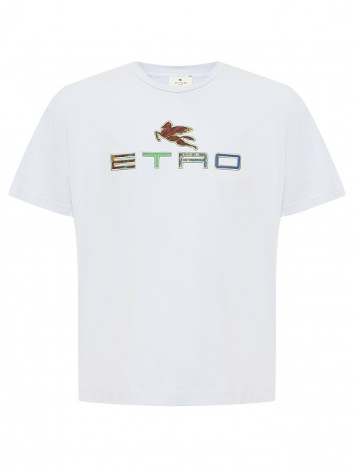 Футболка из хлопка с логотипом Etro - Общий вид