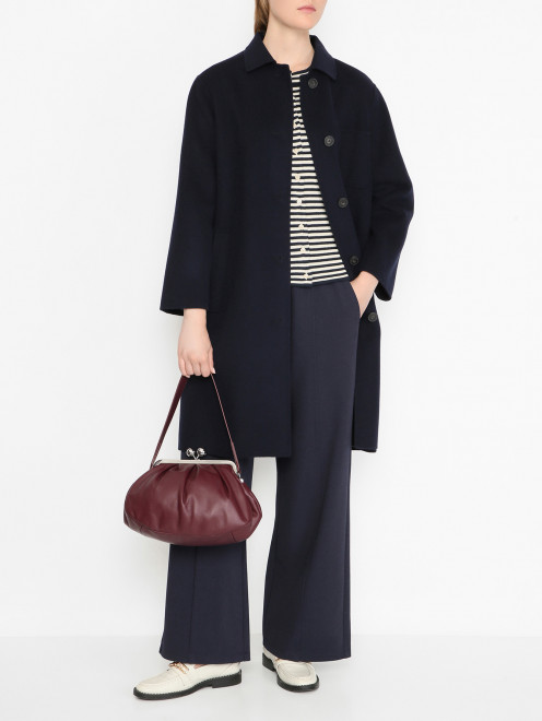Сумка из гладкой кожи с ремнем Weekend Max Mara - МодельОбщийВид