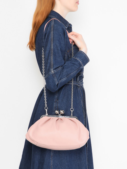 Сумка из гладкой кожи на короткой ручке Weekend Max Mara - МодельВерхНиз