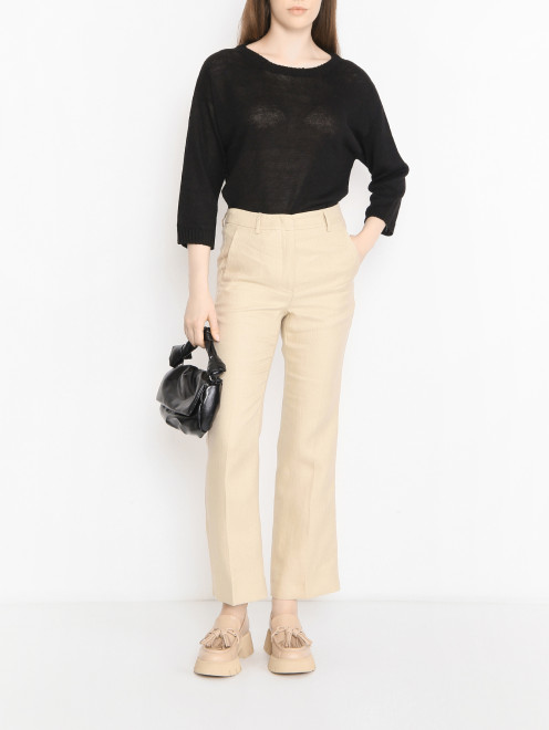 Джемпер из льна с короткими рукавами Weekend Max Mara - МодельОбщийВид