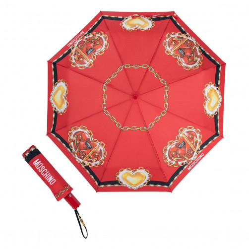 Зонт складной Moschino 8951-OCC Biker Hearts Red Moschino - Общий вид