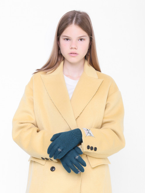 Перчатки  со стразами из смешанной пряжи Aletta Couture - МодельОбщийВид