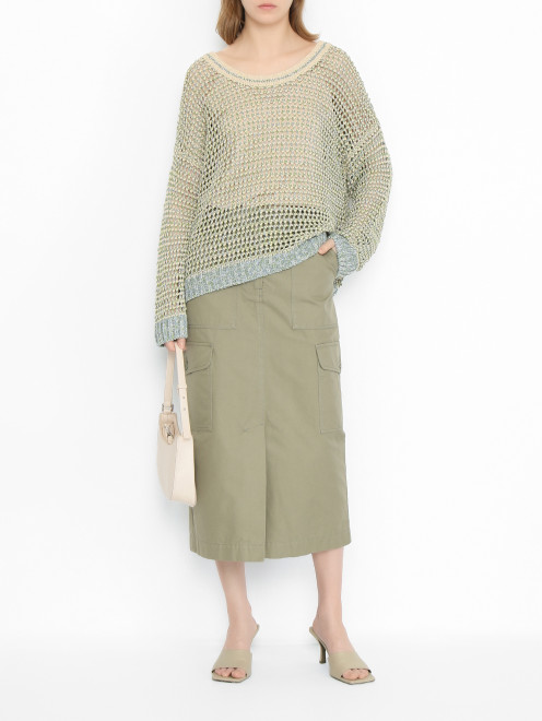 Юбка из хлопка с карманами Weekend Max Mara - МодельОбщийВид
