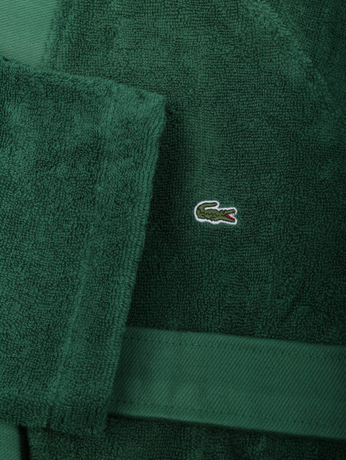 Махровый халат из хлопка с поясом Lacoste - Деталь