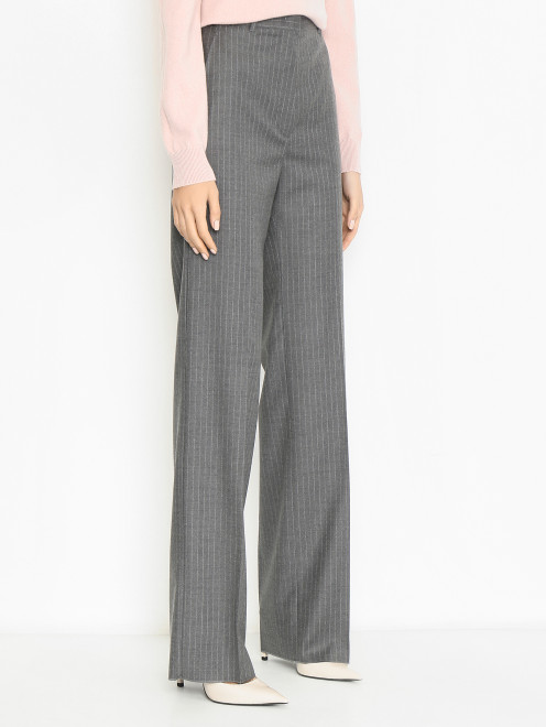 Брюки однотонные из шерсти со стрелками Max Mara - МодельВерхНиз