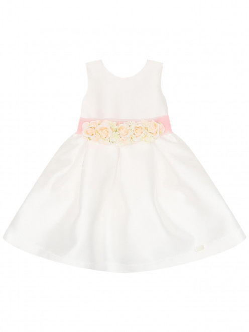 Однотонное платье с поясом из фатина Baby A - Общий вид
