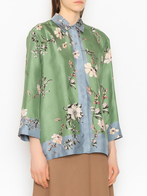Блуза из шелка с цветочным узором Max Mara - МодельВерхНиз