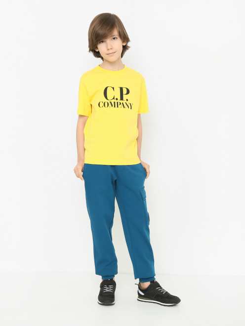Хлопковая футболка с логотипом C.P. Company - МодельОбщийВид