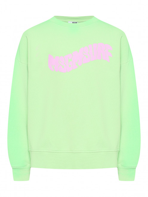 Толстовка из хлопка с принтом MSGM - Общий вид